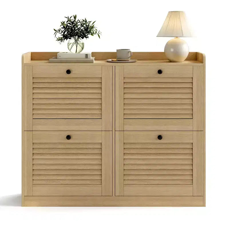 Meuble à chaussures avec 4 tiroirs basculants, grand meuble à chaussures autoportant dissimulé, meuble à chaussures d'entrée pour salon et chambre à coucher