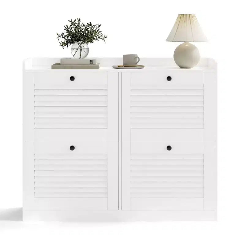 Meuble à chaussures avec 4 tiroirs basculants, grand meuble à chaussures autoportant dissimulé, meuble à chaussures d'entrée pour salon et chambre à coucher