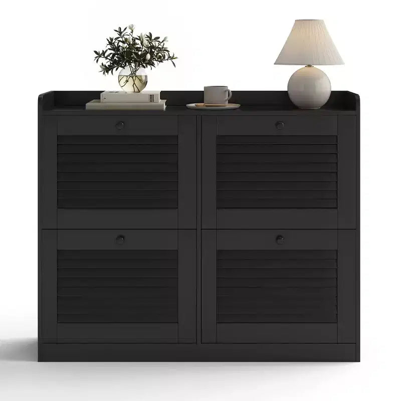 Meuble à chaussures avec 4 tiroirs basculants, grand meuble à chaussures autoportant dissimulé, meuble à chaussures d'entrée pour salon et chambre à coucher