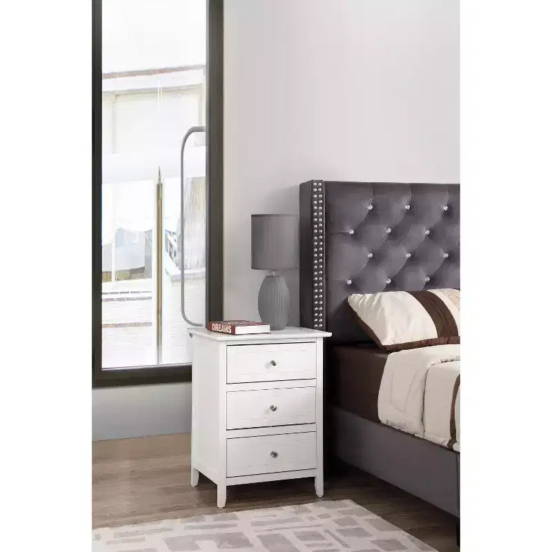 Table de Chevet Rectangulaire en Bois pour Salon et Chambre à Coucher