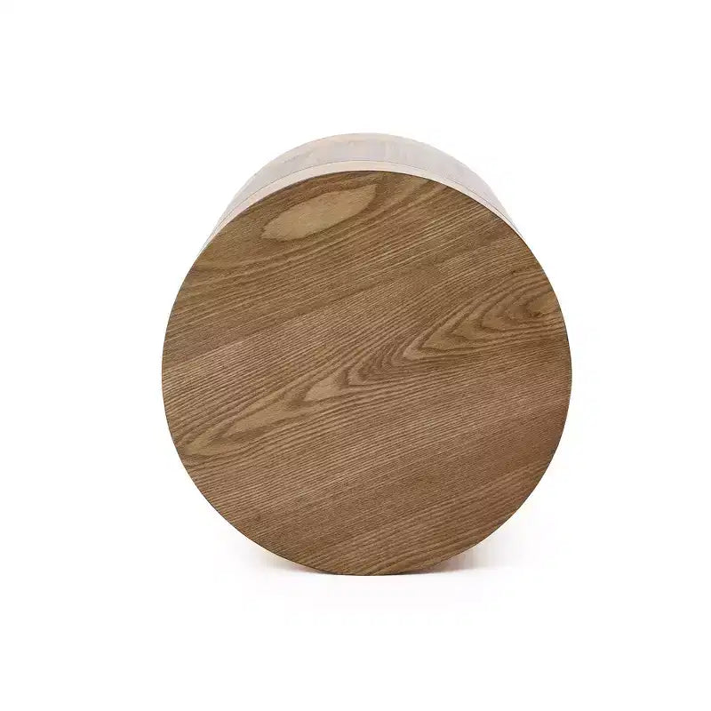 LuxenHome Table d'appoint ronde 20 po avec grain de bois bicolore, table d'appoint moderne pour salon, chambre à coucher, marron