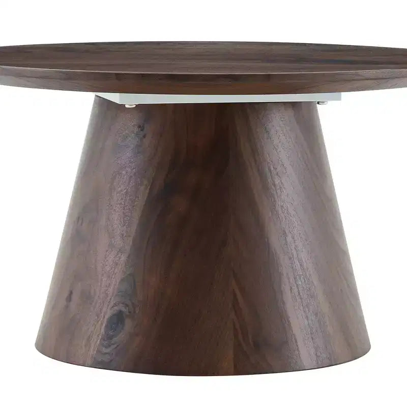 23 Table Basse Ronde sur Pied Central en Bois