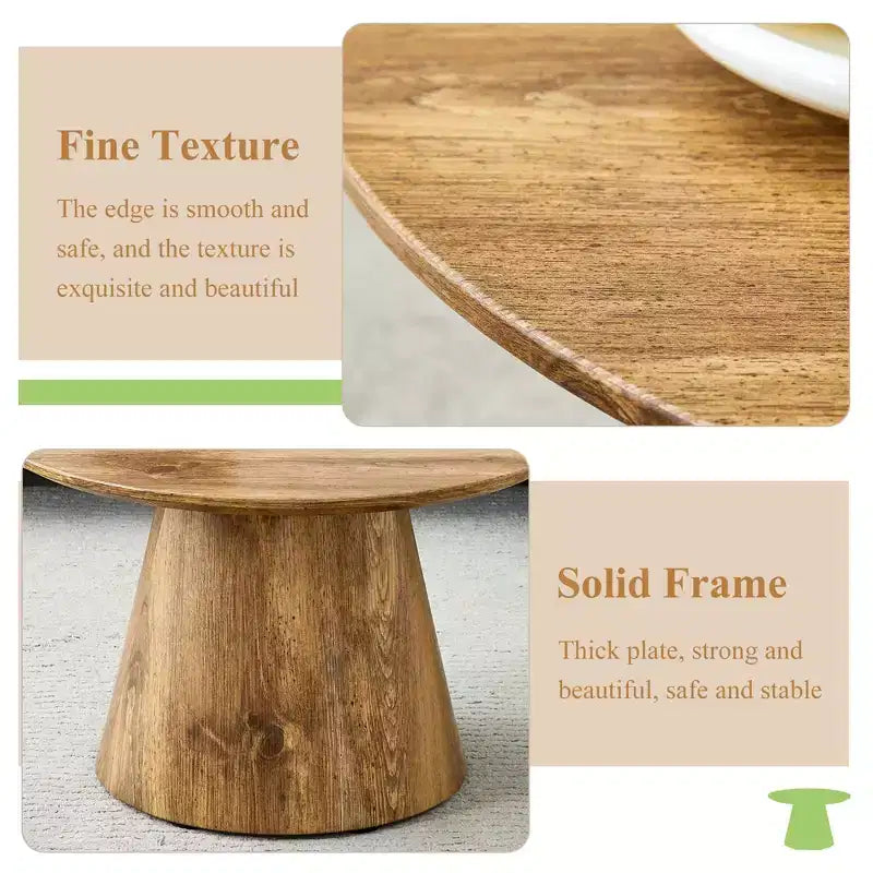 23 Table Basse Ronde sur Pied Central en Bois