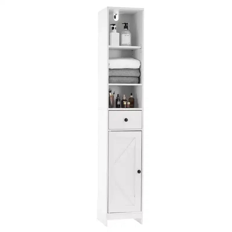 Acekool 66 in Narrow Bathroom Cabinet Single Door with Drawer, Space Saving Storage, Adjustable Shelves for Bathroom Kitchen Living Room