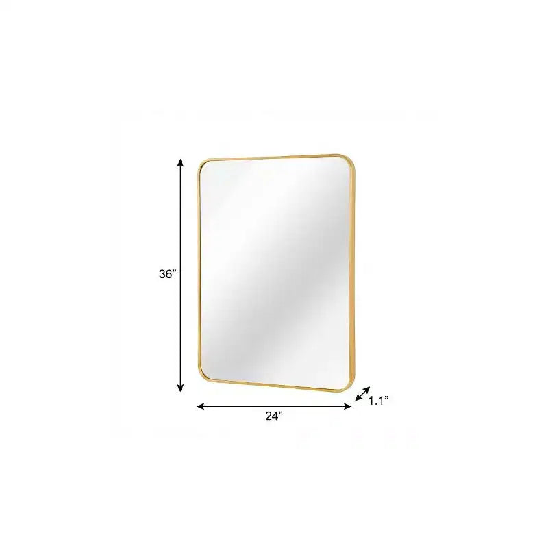Miroir d'appoint de 36 po avec cadre en aluminium doré