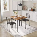 Farmhouse Dining Table Set for 2 - Dining Table with Upholstered Chairs, Wood Kitchen Table Set, Space-Saving Apartment