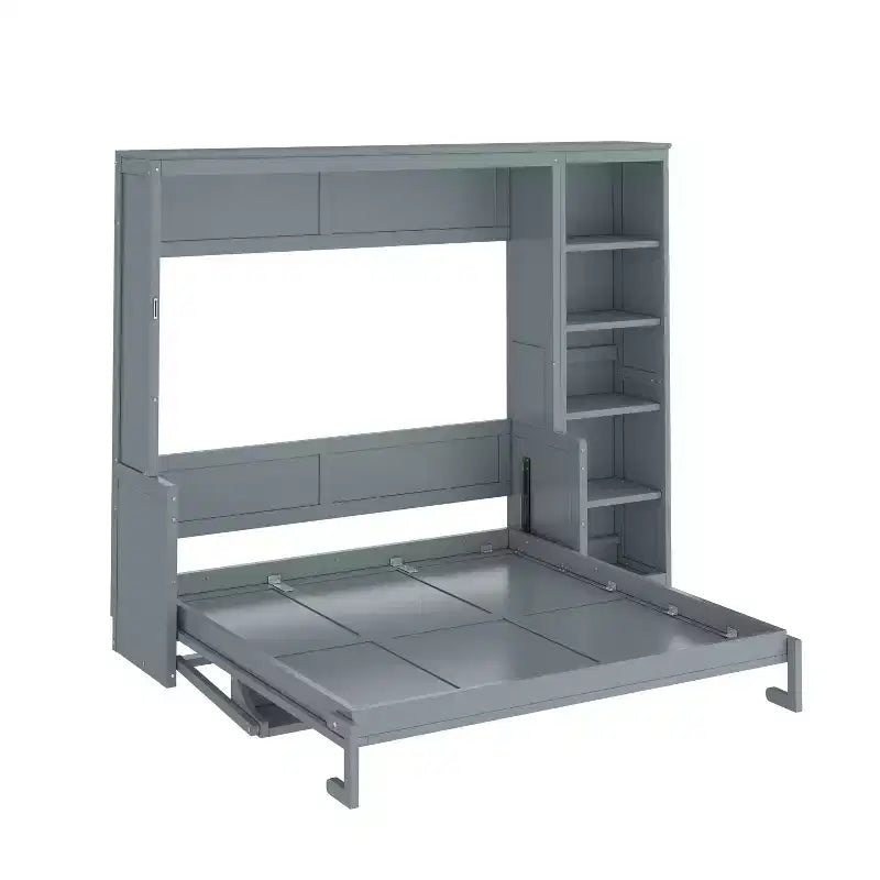 Lit escamotable Queen Size avec bureau et étagère, montage facile