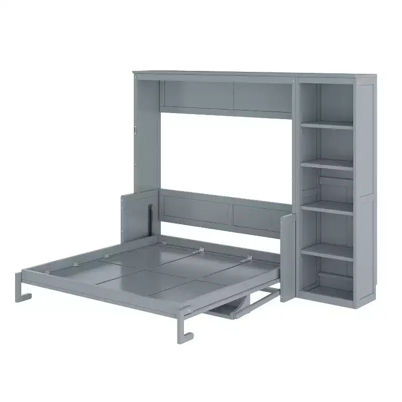 Lit escamotable Queen Size avec bureau et étagère, montage facile