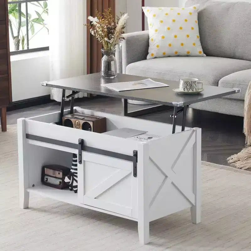 Table basse relevable avec rangement