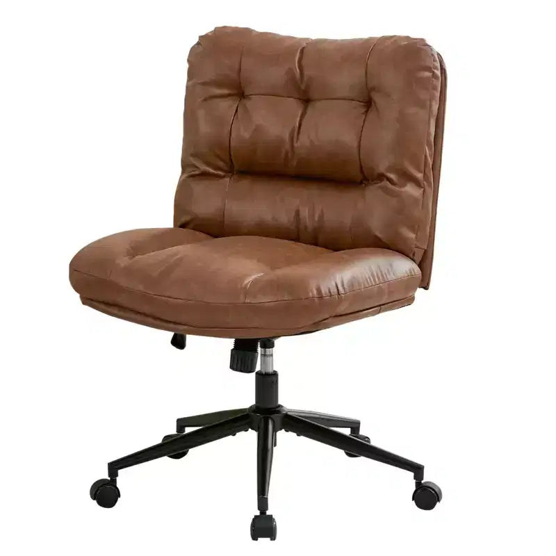 Chaise en chenille à pieds croisés avec roulettes, chaise de vanité pivotante à 360° et réglable en hauteur avec double coussin, large siège ergonomique pour chambre à coucher, salon