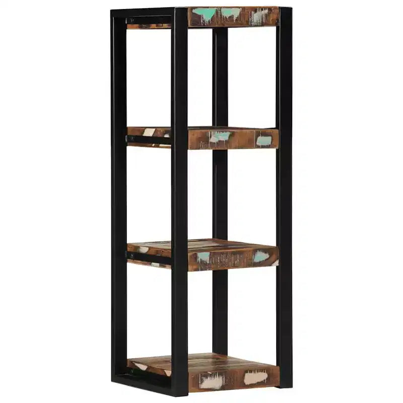 Étagère murale XL en bois recyclé multicolore carré