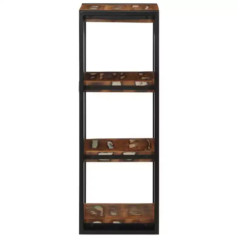 Étagère murale XL en bois recyclé multicolore carré