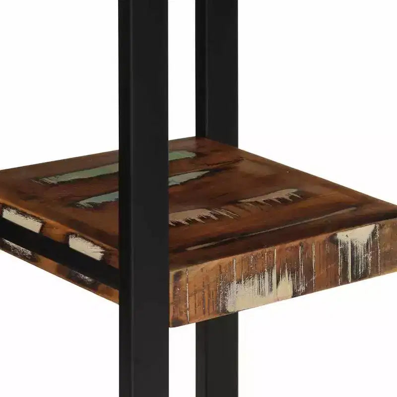Étagère murale XL en bois recyclé multicolore carré