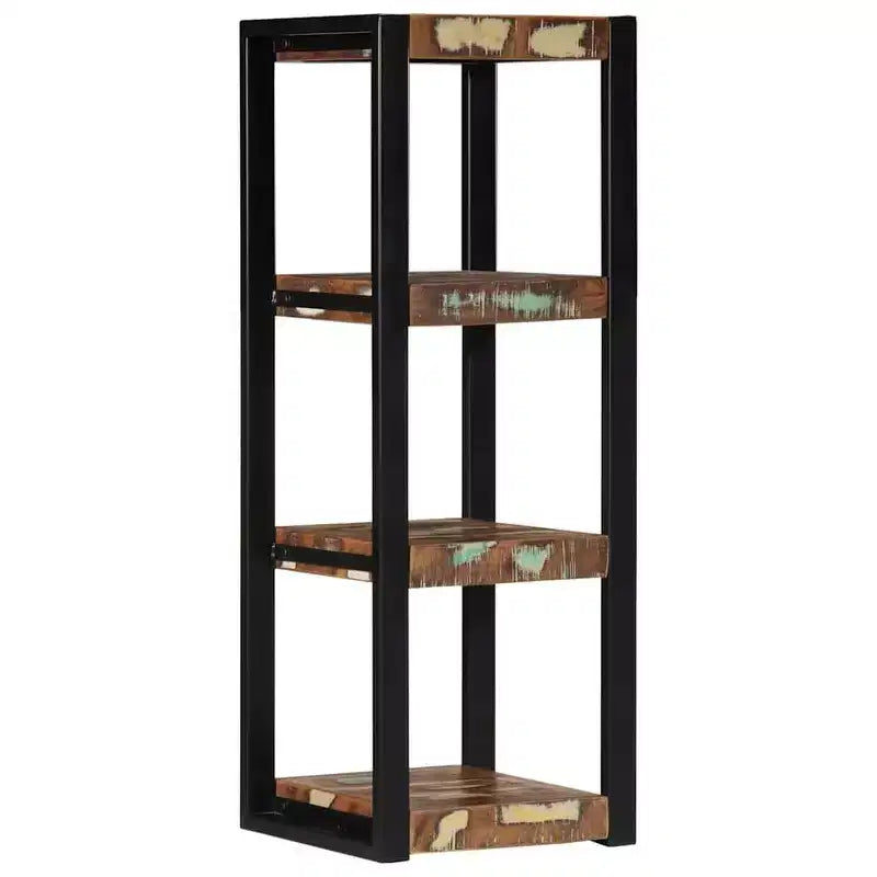Étagère murale XL en bois recyclé multicolore carré
