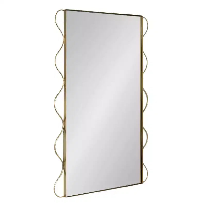 Kate and Laurel Wriggle Wavy Wall Mirror Metal, Gold, 24x36
