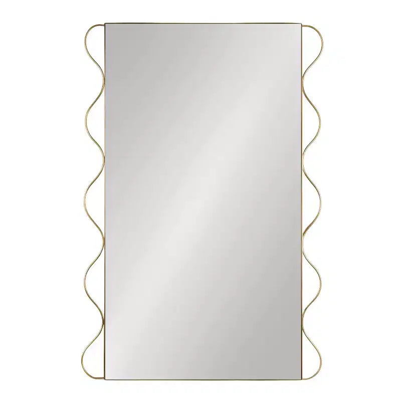 Miroir mural ondulé Wriggle en métal, doré, 24x36