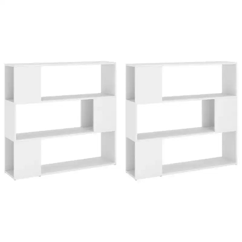 Bibliothèque XL, cloison de séparation, blanc, bois d'ingénierie, 100x24x188 cm