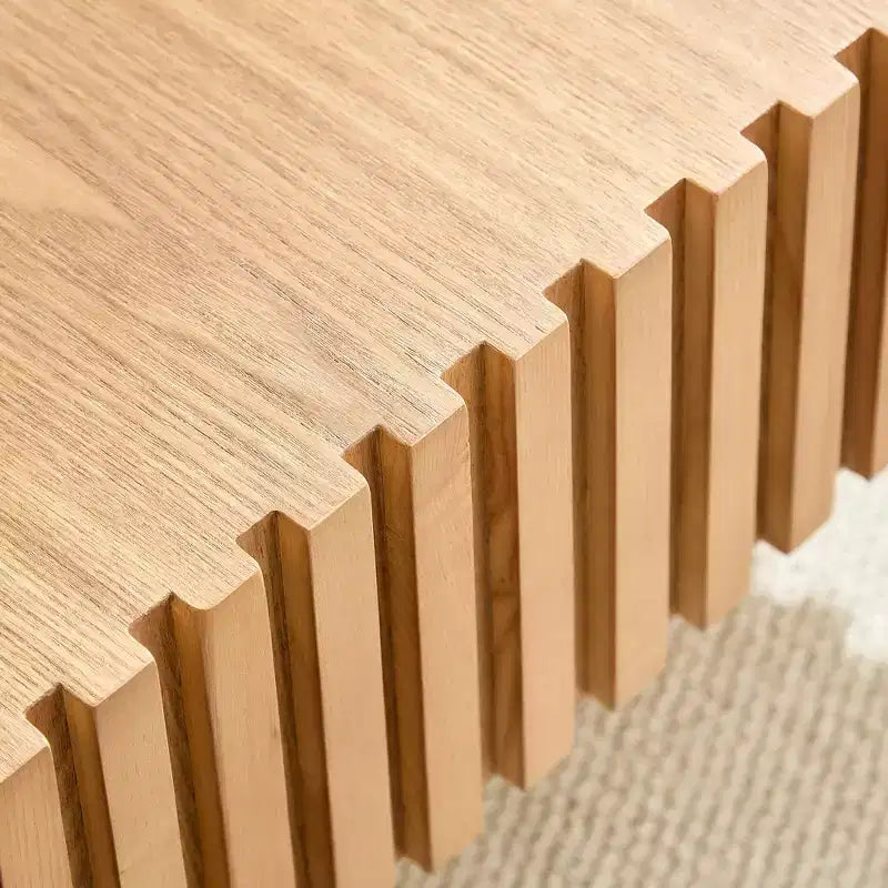 Table basse avec double rangement pour le salon, avec rangement et compartiment caché, pieds de mise à niveau réglables, bois naturel