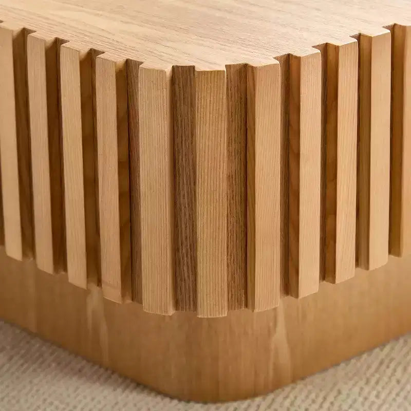 Table basse avec double rangement pour le salon, avec rangement et compartiment caché, pieds de mise à niveau réglables, bois naturel