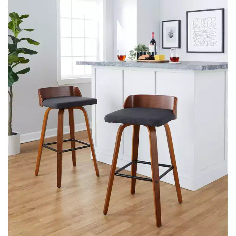 Lot de 2 tabourets de bar pivotants 30 Maya