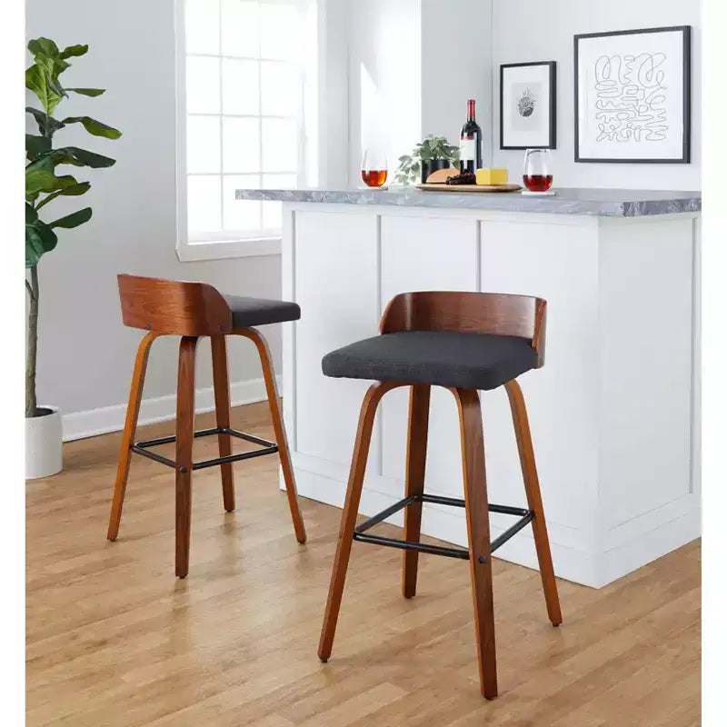 Lot de 2 tabourets de bar pivotants 30 Maya